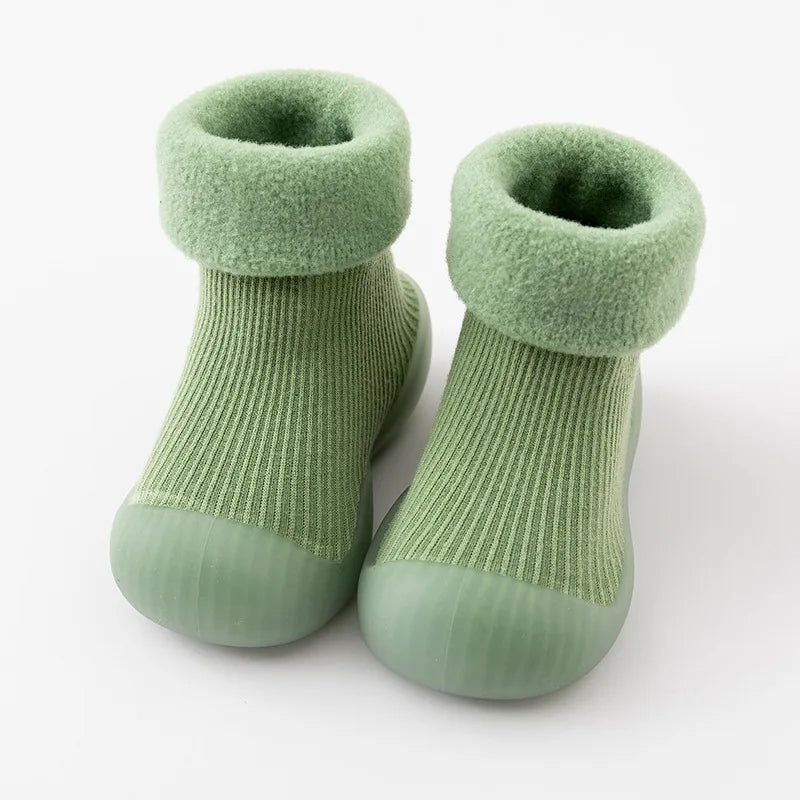 Autumnal non-slip toddler socks with rubber soles – buy one, get one free