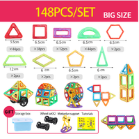 Magnetic building blocks for children – educational toy with 118/148 pieces