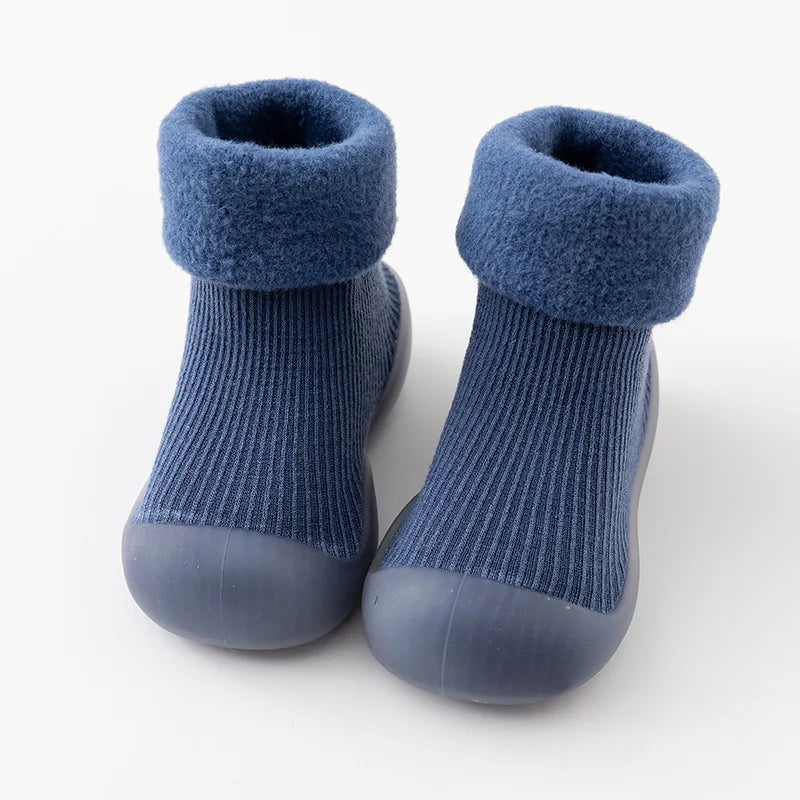 Autumnal non-slip toddler socks with rubber soles – buy one, get one free