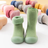 Autumnal non-slip toddler socks with rubber soles – buy one, get one free