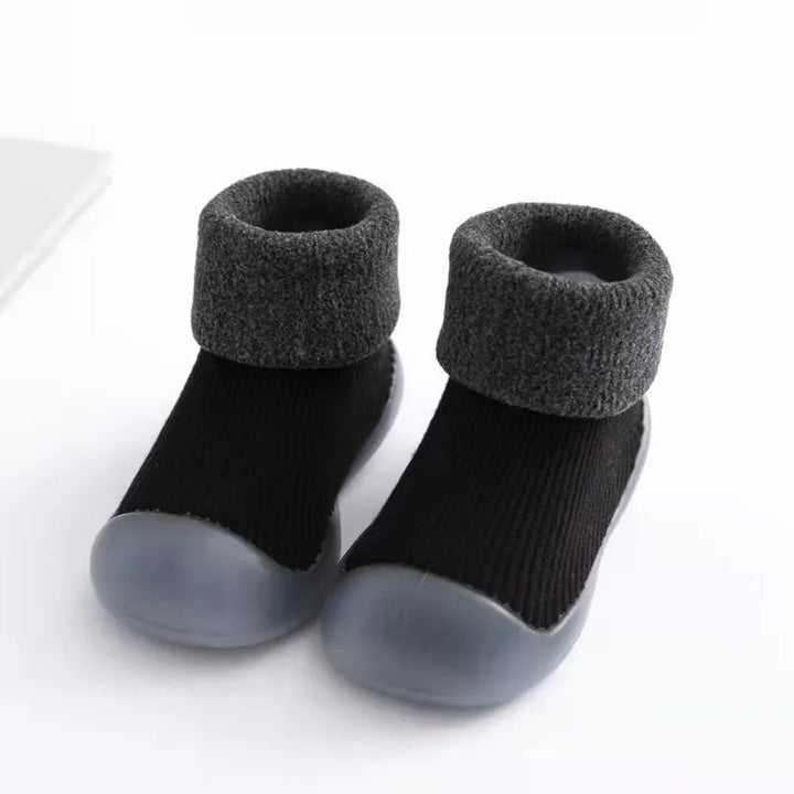 Autumnal non-slip toddler socks with rubber soles – buy one, get one free
