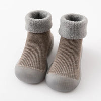 Autumnal non-slip toddler socks with rubber soles – buy one, get one free