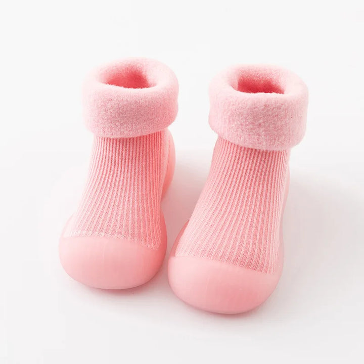 Autumnal non-slip toddler socks with rubber soles – buy one, get one free
