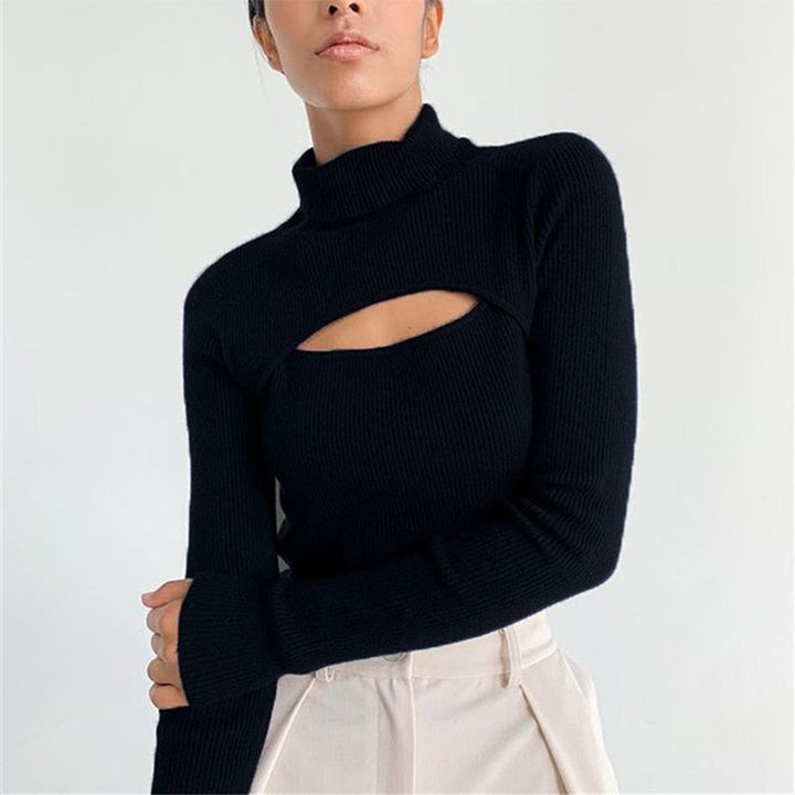 IndiaShirt | Women's Trendy Slit Sweater-Beige-S-State of Style