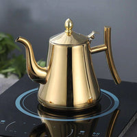 Induction Kettle made of Stainless Steel with Filter - AquaSteel-Gold-1L-State of Style