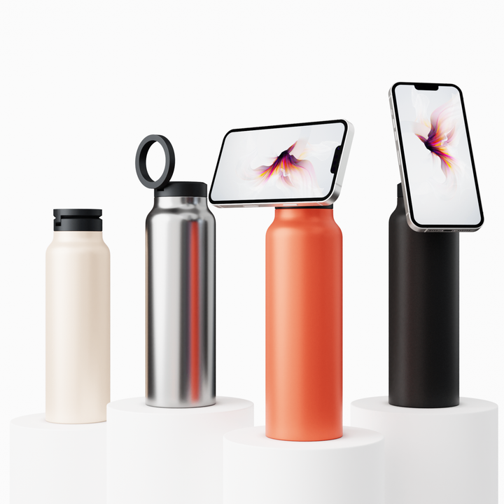 Innovative Water Bottle with Magnetic Ring - HydroSnap-Black-M (720ml)-State of Style
