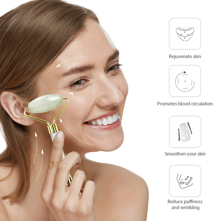 Instant Glow Gua Sha & Jade Roller Set-Green-State of Style