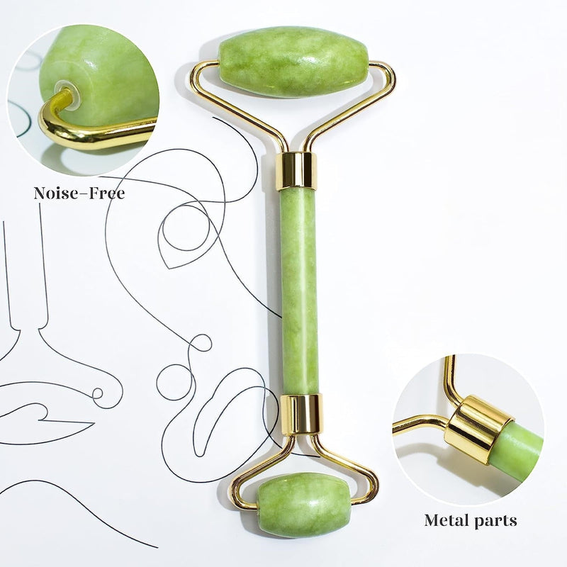 Instant Glow Gua Sha & Jade Roller Set-Green-State of Style