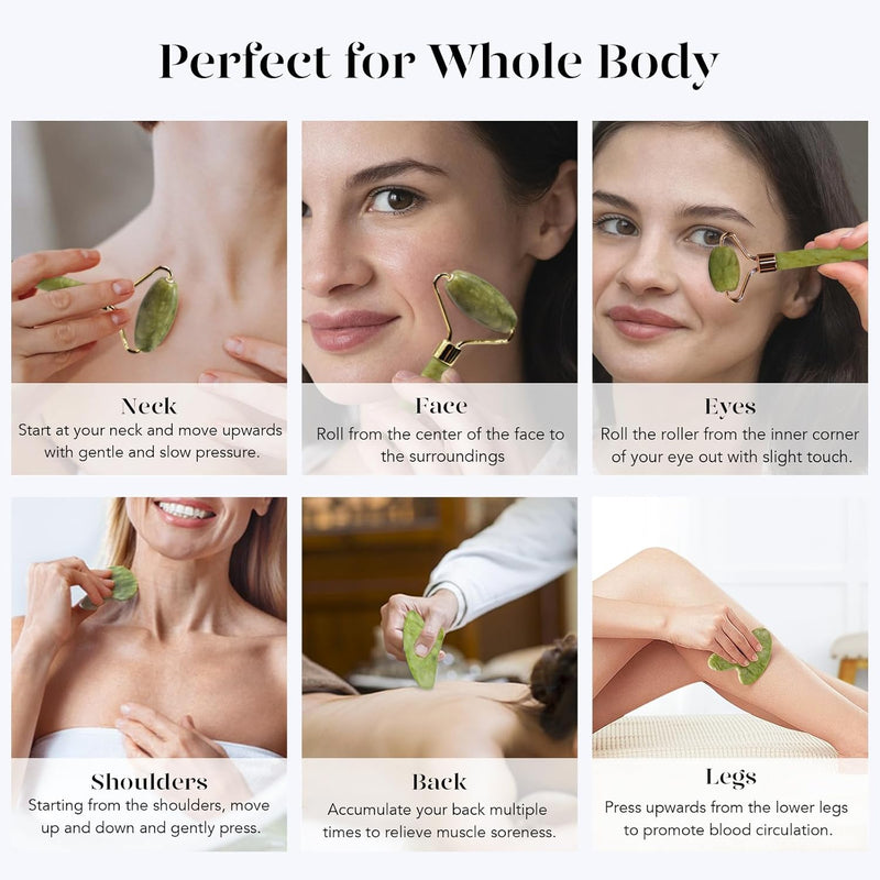 Instant Glow Gua Sha & Jade Roller Set-Groen-State of Style