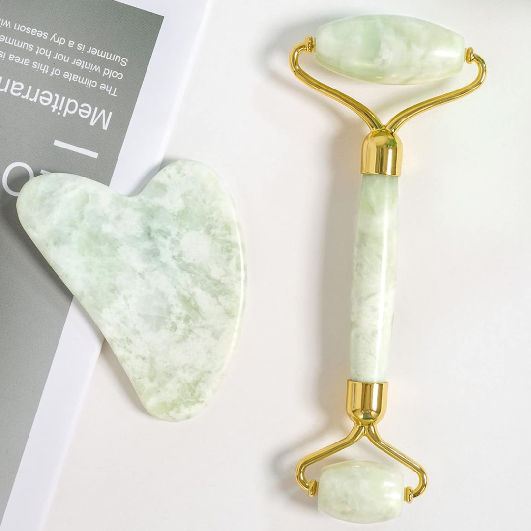 Instant Glow Gua Sha & Jade Roller Set-Licht Groen-State of Style