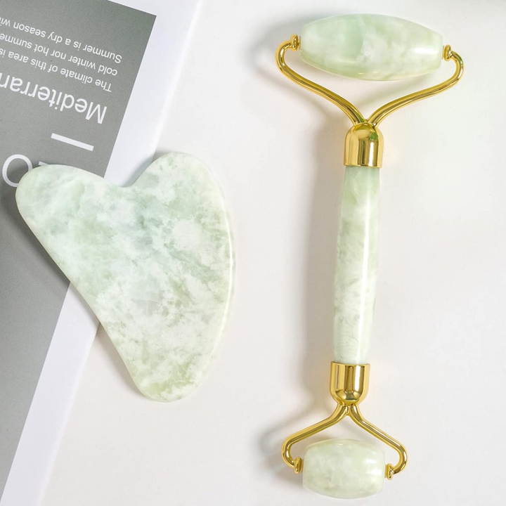 Instant Glow Gua Sha & Jade Roller Set-Licht Groen-State of Style