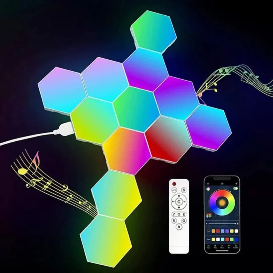 Interactive Hexagonal Lighting - GlowHex-12 Tiles-State of Style