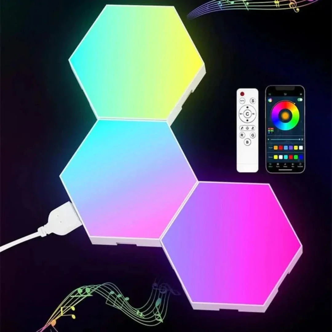 Interactive Hexagonal Lighting - GlowHex-3 Tiles-State of Style