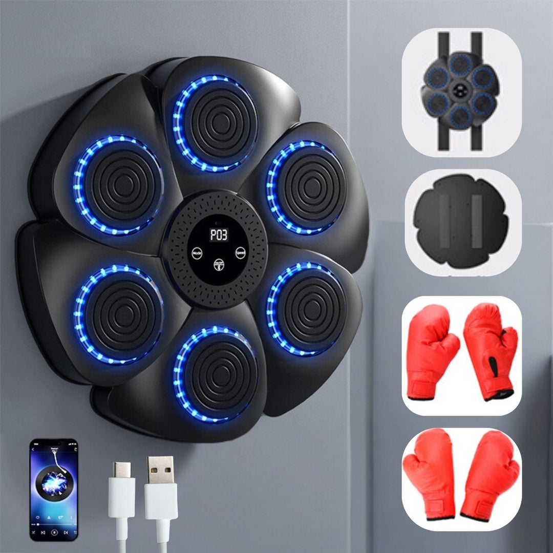 Interactive Smart Boxing Machine - PunchTech-Black Parent-Child Set - 1 pair of gloves for kids/1 pair for adults-State of Style