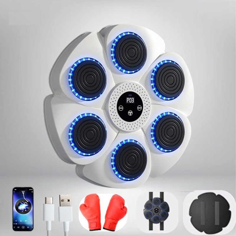 Interactive Smart Boxing Machine - PunchTech-White + Children's Boxing Gloves-State of Style