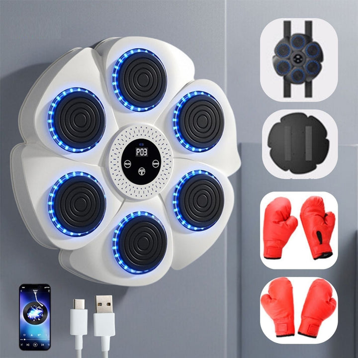 Interactive Smart Boxing Machine - PunchTech-White Parent-child set (1 pair of boxing gloves for children and 1 pair for adults)-State of Style