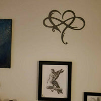 Iron Wall Art with Infinity Heart - InfiniteHeart-20cm x 25cm-Black-State of Style