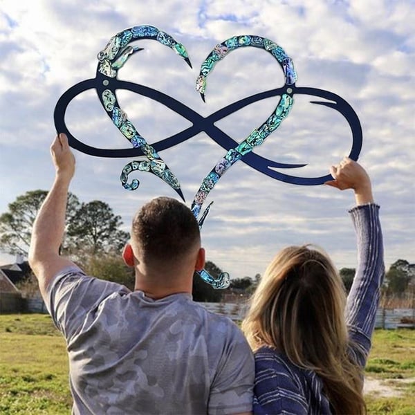 Iron Wall Art with Infinity Heart - InfiniteHeart-20cm x 25cm-Sapphire-State of Style