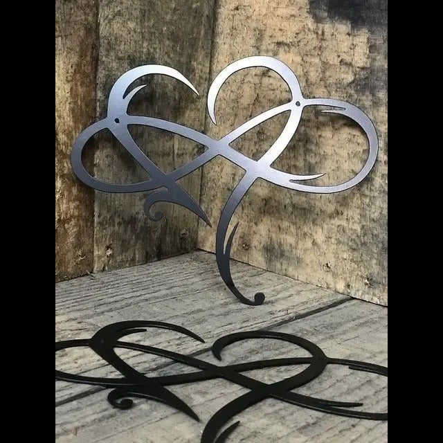 Iron Wall Decoration with Infinite Heart - InfiniteHeart-Black-20 x 25 cm-State of Style