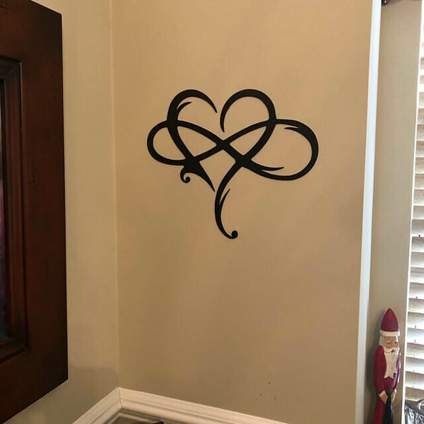 Iron Wall Decoration with Infinite Heart - InfiniteHeart-Black-20 x 25 cm-State of Style