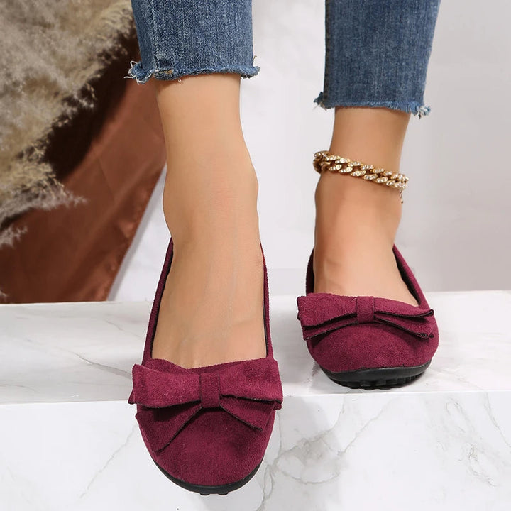 Isa - Orthopedische Bordeauxrode Ballerina's-Rood-34-State of Style