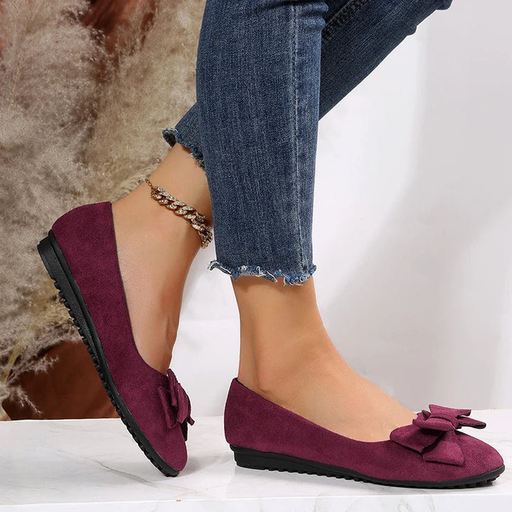 Isa - Orthopedische Bordeauxrode Ballerina's-Rood-34-State of Style