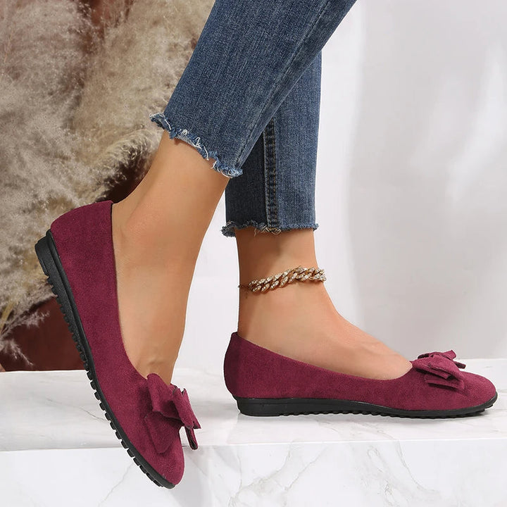 Isa - Orthopedische Bordeauxrode Ballerina's-Rood-34-State of Style