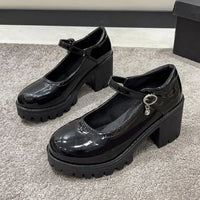 Isa - Orthopedische Zwarte Chunky Mary Janes-Zwart1-35-State of Style