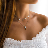 Isabella Cross Pendant Necklace-Gold-State of Style