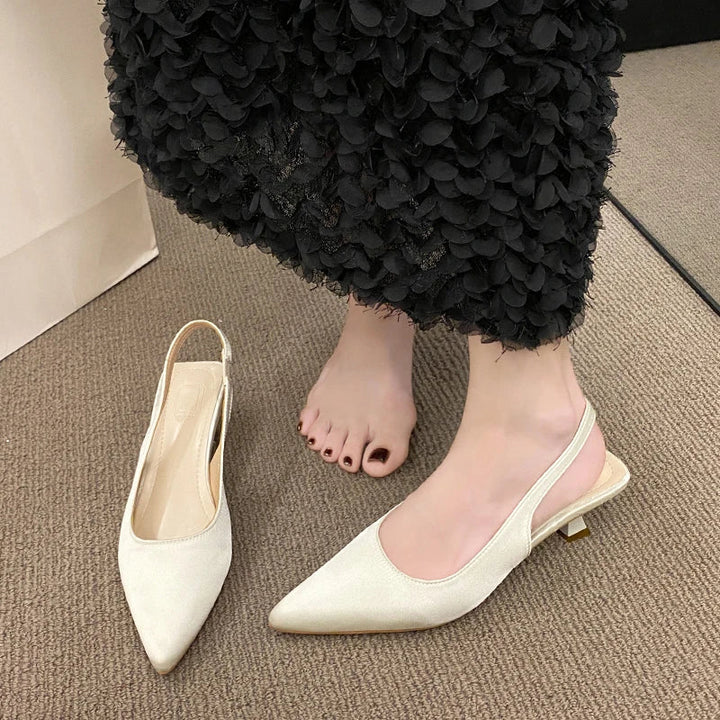 Isabella - Orthopedic Black Slingback Pumps-Creamy-white-4-State of Style