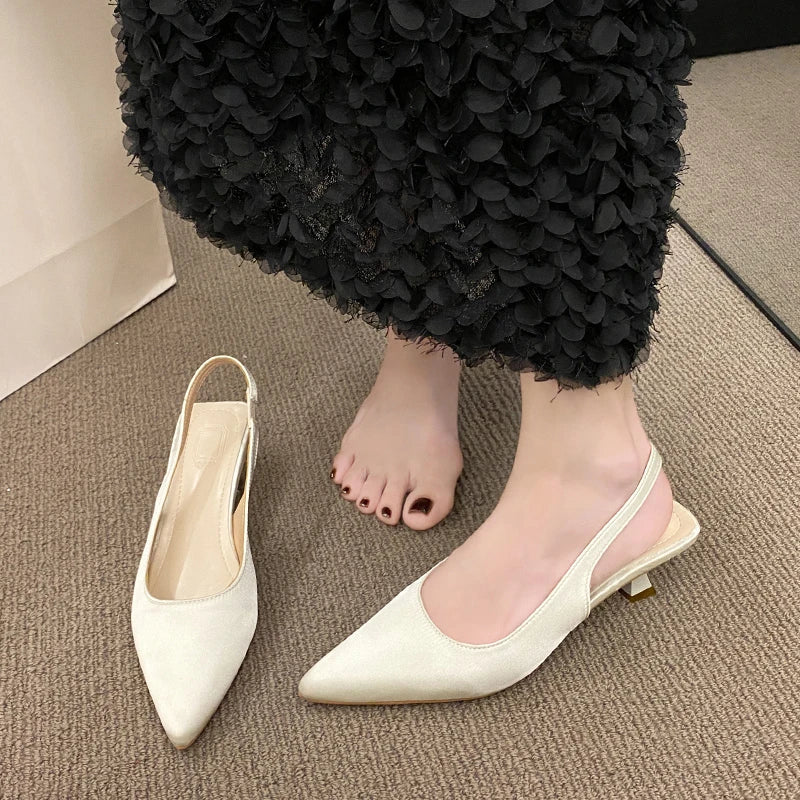 Isabella - Orthopedic Black Slingback Pumps-Creamy-white-4-State of Style