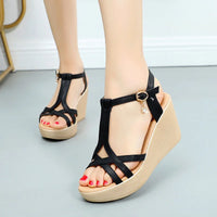 Isabella - Orthopedische Gouden Sleehak Sandalen-Zwart 6CM-32-State of Style