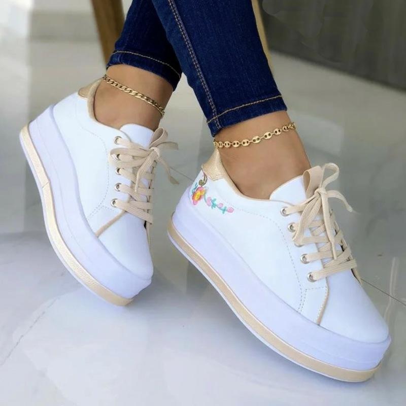 IsabellaSneaks | Women's Platform Sports Shoes-Gold-4.5-State of Style