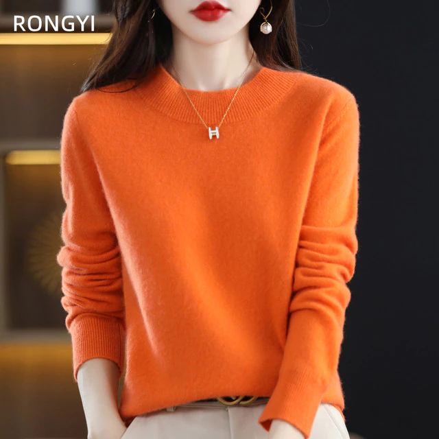 IsabellasShirt | Women's Cosy Relaxed-Fit Sweater-Orange-S-State of Style