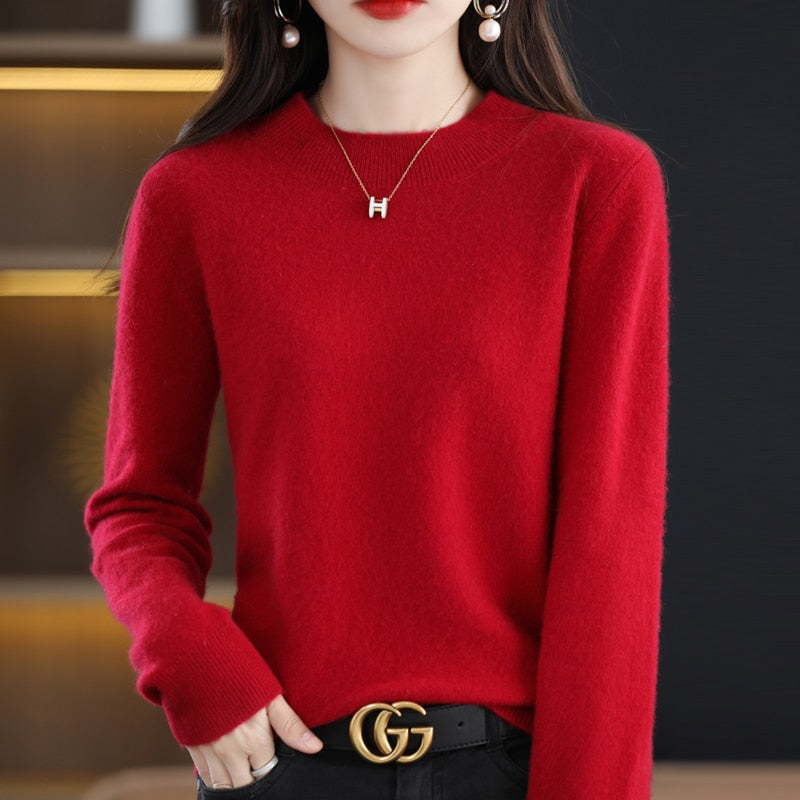 IsabellasShirt | Women's Cosy Relaxed-Fit Sweater-Red-S-State of Style