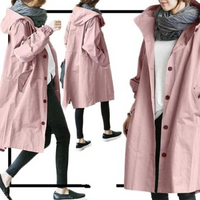 Isabelle Long Women's Trenchcoat with Hood-Pink-S-State of Style