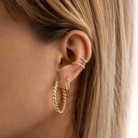 Isabelle Rolled Ear Cuff-Gold-State of Style