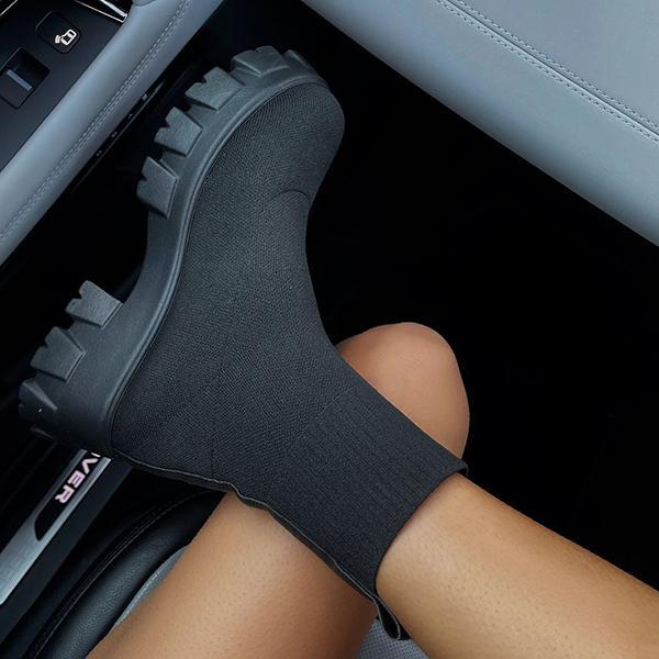 IsabelleBoots | Women's Trendy Sock Boots-Black-5.0-State of Style