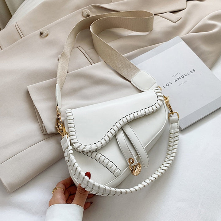 IsabelsBag | Women's Stylish Saddle Bag-White-State of Style