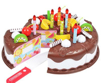 Plastic toy cake for children to count, slice and decorate.