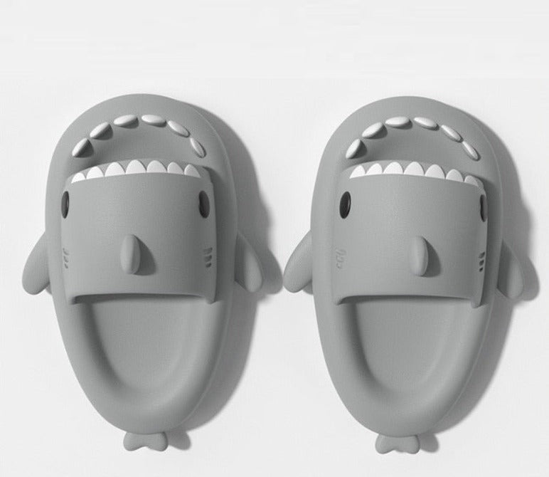 JacoliensSlippers | Fun Shark Slippers-Grey-5.0-6.0 (22 cm Length)-State of Style