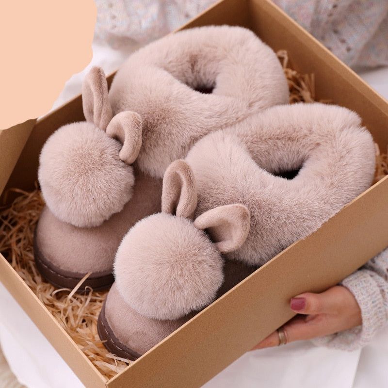 JacoliensSlippers | Women's Cute Bunny Slippers-Brown-5.0-State of Style
