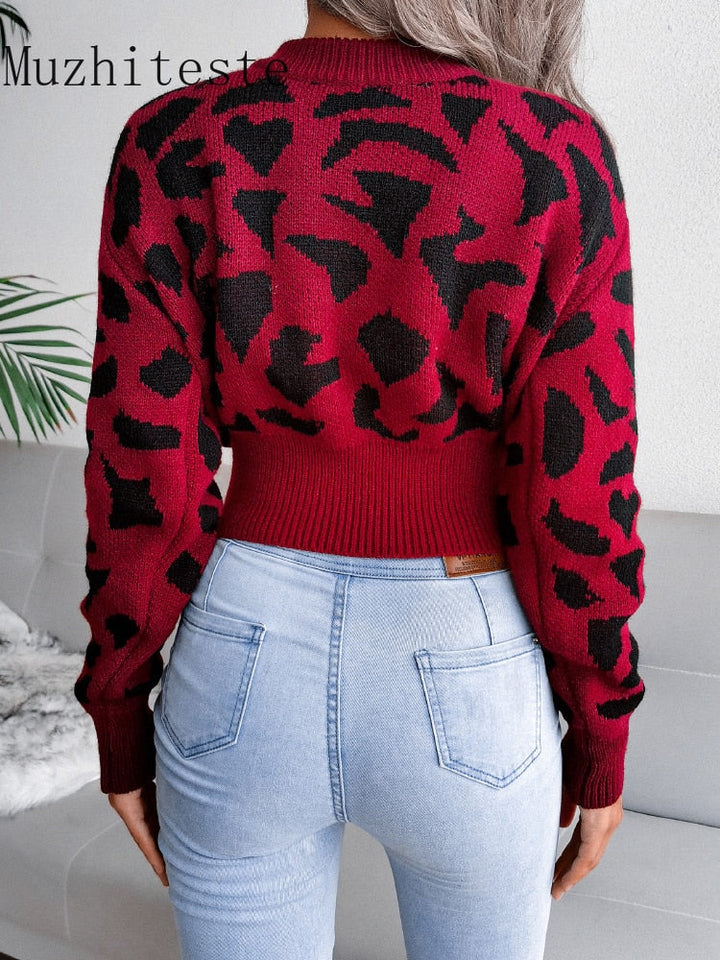 JaguarSweater | Women's Jaguar Print Sweater-Sky Blue-S-State of Style