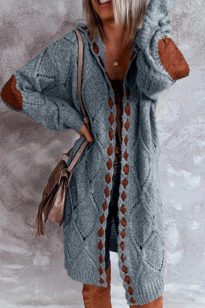JakesVest | Women's Long Hooded Cardigan-Blue-S-State of Style