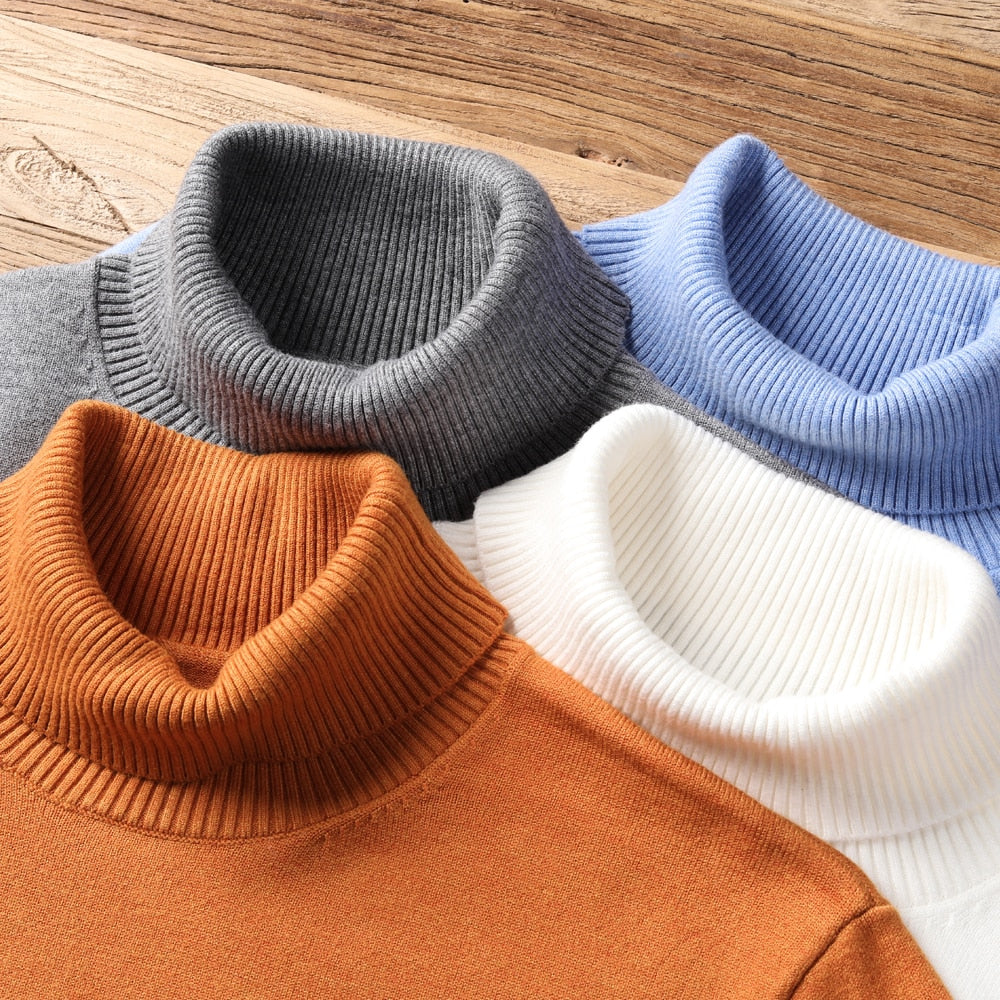 JanesShirt | Men's Classic Turtleneck Sweater-Light Blue-M-State of Style