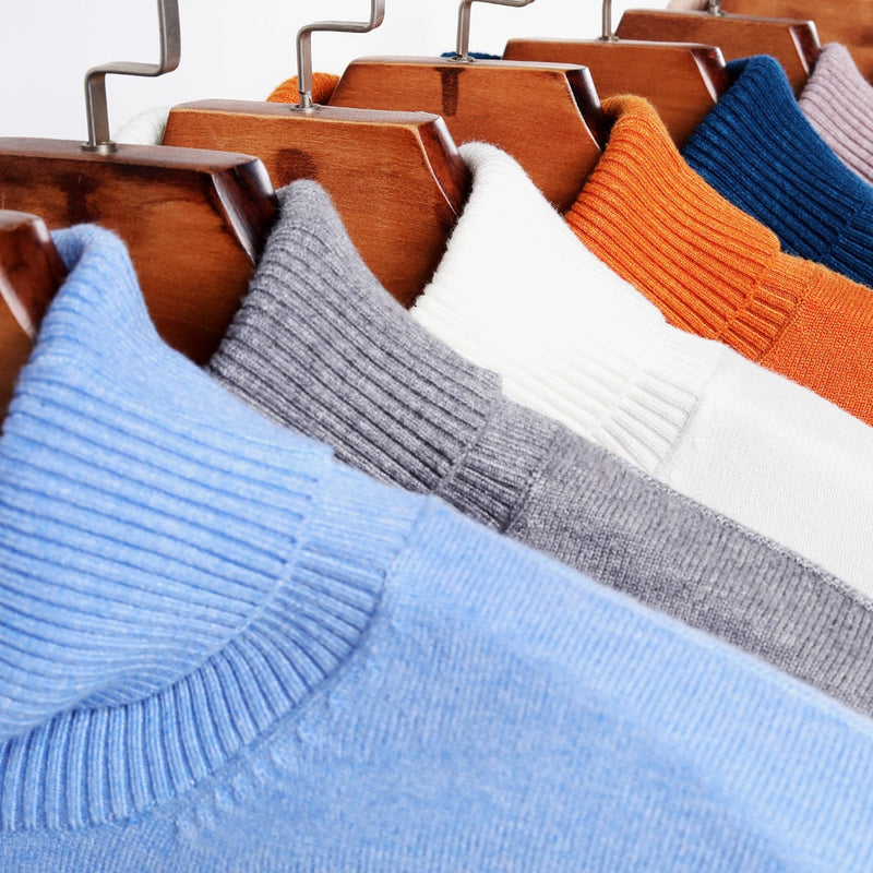 JanesShirt | Men's Classic Turtleneck Sweater-Light Blue-M-State of Style