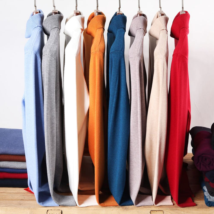 JanesShirt | Men's Classic Turtleneck Sweater-Light Blue-M-State of Style