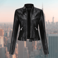 Jaqueline Women's Leather Jacket | Stylish and Durable-Black-S-State of Style