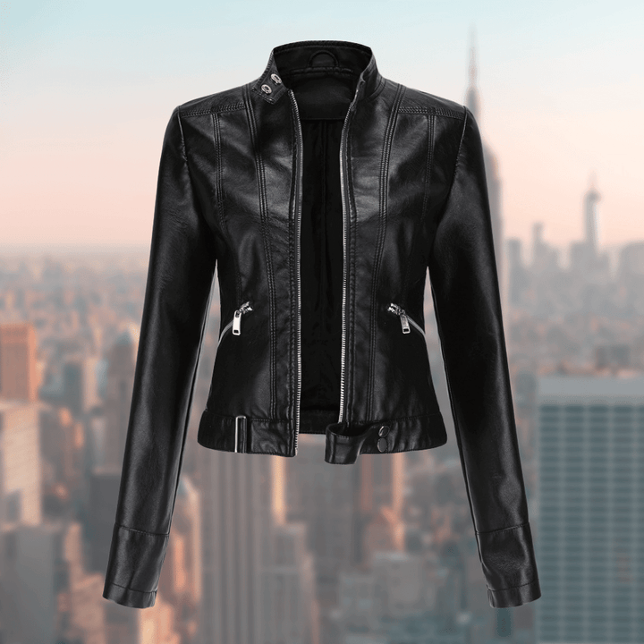 Jaqueline Women's Leather Jacket | Stylish and Durable-Black-S-State of Style