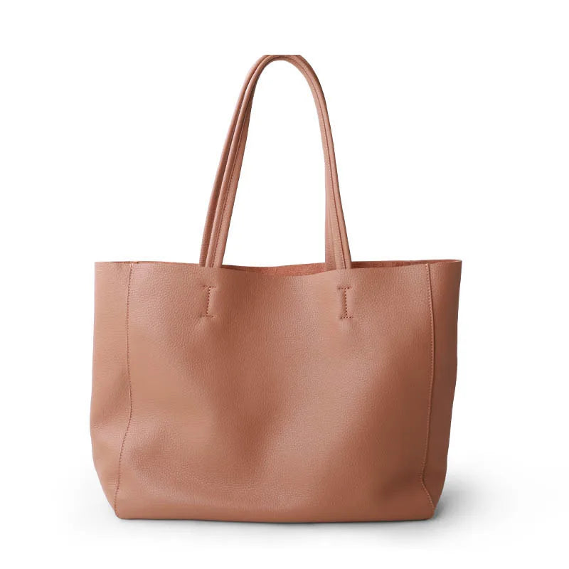 Jasmin Traditional Bag – Luxury Soft Leather Shoulder Bag with Large Capacity-Coral pink-State of Style